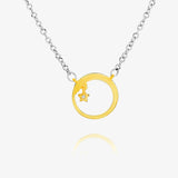 MYBEBOA 925 Silver Triangula CZ Necklace for Women