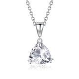 MYBEBOA 925 Silver Triangula CZ Necklace for Women