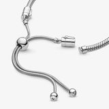 925 Silver Heart T-Bar Cuff Bracelet Women Fashion Jewelry