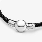 925 Sterling Silver Double Leather Bracelet for Women