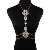 Crystal Rhinestone Beads Statement Necklace Waist Jewelry