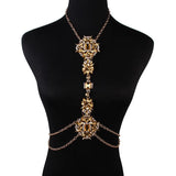 Crystal Rhinestone Beads Statement Necklace Waist Jewelry