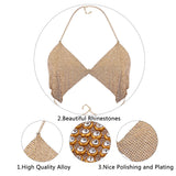 Sexy Beach Bikini Sequins Chest Chain Halter Rhinestones Summer Women Bra Chain
