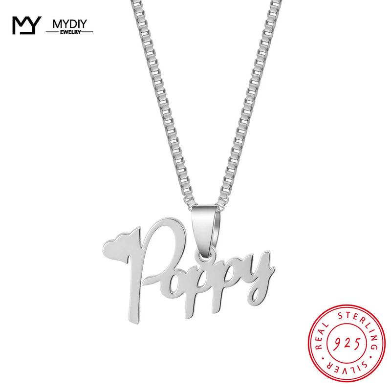 925 Silver Necklace Box Chain Woman Wedding Engagement Pendant Gift