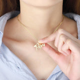 925 Silver Necklace Box Chain Woman Wedding Engagement Pendant Gift