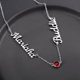 925 Silver Name Necklace Personalized Choker Pendant Birthstone