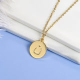 Arabic Letter Necklace Choker Chain Coin Pendant Steel Jewelry