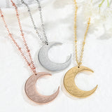 Personalized Crescent Moon Necklace Stainless Steel Arabic God Messager Gift