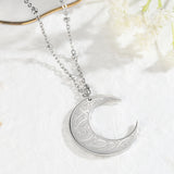 Personalized Crescent Moon Necklace Stainless Steel Arabic God Messager Gift
