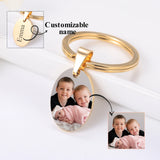 Ellipse Shape Photo Keychain Personalized