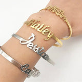 Personalized Letter Name Bracelet Stainless Steel Mother's Jewelry