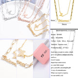 Butterfly Name Necklace Pendants Stainless Steel Double Layer Choker