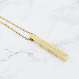 Four Sides Engraving Personalized Square Bar Name Necklace