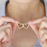 925 Silver Double Heart Necklace for Women