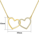 925 Silver Double Heart Necklace for Women