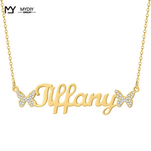 S925 Sterling Silver Butterfly Pendant Necklace with Zircon for Summer