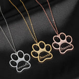 Personalized Dog Paw Necklace With Initial Charm