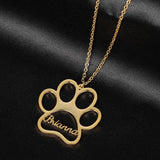 Personalized Dog Paw Necklace With Initial Charm