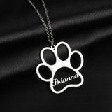 Personalized Dog Paw Necklace With Initial Charm