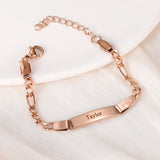 Stainless Steel Bar Bracelet Slider Box Chain Mother Gift