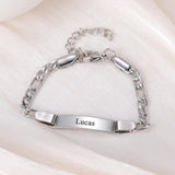 Stainless Steel Bar Bracelet Slider Box Chain Mother Gift