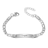 Stainless Steel Bar Bracelet Slider Box Chain Mother Gift