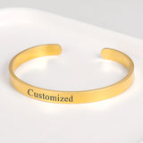 Personalized Stainless Steel Name Bangle Cuff Bracelet
