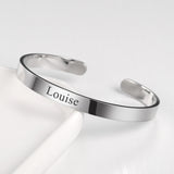 Personalized Stainless Steel Name Bangle Cuff Bracelet