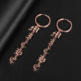 Custom Name Earrings Stainless Steel Personalized Gothic Font Christmas Gift