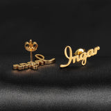 Stainless Steel Name Stud Earring for Women