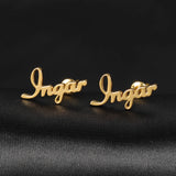 Stainless Steel Name Stud Earring for Women