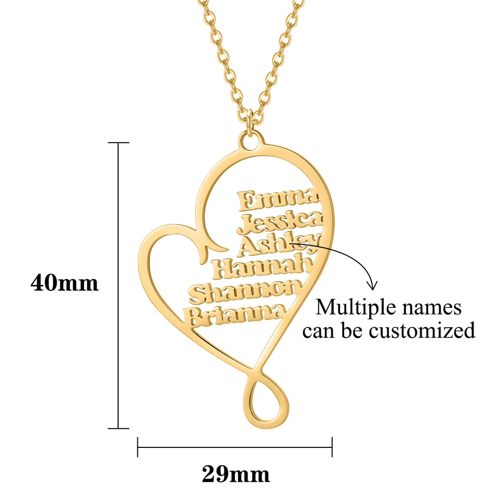 Heart Choker Name Necklace Stainless Steel Pendant