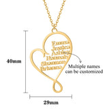 Heart Choker Name Necklace Stainless Steel Pendant
