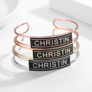 Enamel Charm Bracelet Custom Name Stainless Steel Bracelet For Women