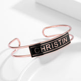 Enamel Charm Bracelet Custom Name Stainless Steel Bracelet For Women