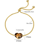 Personalized Name Bracelet Heart Charm Adjustable Bangle Gift