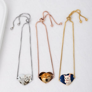 Personalized Name Bracelet Heart Charm Adjustable Bangle Gift
