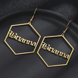 Custom Gothic Old English Name Earring Personalized Letters Hoop