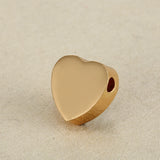 10 pcs Heart Beads 15x15mm Logo Words Charms Stainless Steel Beads