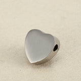 10 pcs Heart Beads 15x15mm Logo Words Charms Stainless Steel Beads