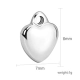 10pcs Heart Charms Stainless Steel Beads for Jewelry Making