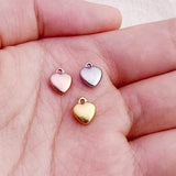 10pcs Heart Charms Stainless Steel Beads for Jewelry Making