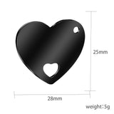 10pcs Heart Charms 25x28mm Stainless Steel Pendant for Jewelry