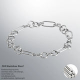 10pcs Stainless Steel Clip Bracelet Chain 10x21mm Adjustable Length
