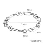 10pcs Stainless Steel Clip Bracelet Chain 10x21mm Adjustable Length