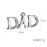 10pcs DAD Charm Stainless Steel Pendant for Jewelry Making
