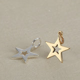 10pcs Stainless Steel Hollow Star Pendants Charms - Gold - 16x16mm