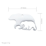 Mama Bear Pendant Stainless Steel Bracelet Charms Handcraft Findings