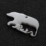 Mama Bear Pendant Stainless Steel Bracelet Charms Handcraft Findings