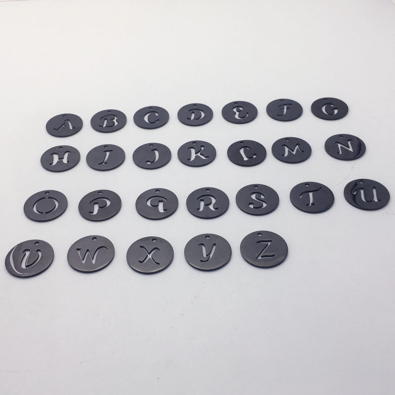MYLONGINGCHARM 25mm A-Z Letters Cutout Charms, Stainless Steel Alphabet Pendant